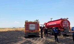Karapınar'da 15 dönüm arpa ekili tarla yangında zarar gördü