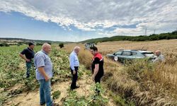 Keşan'da yağmur ve fırtınadan zarar gören ekili alanlarda inceleme