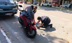 Motosikleti aldı, plakanın sahte olduğunu polis kontrolünde öğrendi