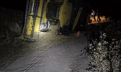 Siirt'te biçerdöver devrildi, sürücü yaralandı