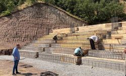 Tosya'da inşa edilen güreş sahası ile düğün salonunda çalışmalar sürüyor