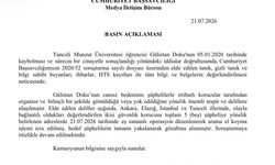 Tunceli Cumhuriyet Başsavcılığı: 'Gülistan Doku'nun cansız bedeninin şüphelilerle irtibatlı korucular tarafından organize ve bilinçli bir şekilde gömüldüğü veya yok edildiğine yönelik önemli tespit ve delillere ulaşılmıştır'