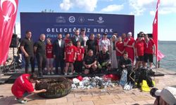 Üsküdar'da dalgıçlar ve özel sporcular deniz temizliği için buluştu