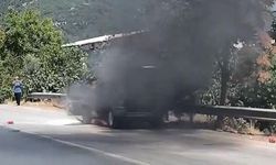 Alevlere teslim olan araç kullanılamaz hale geldi