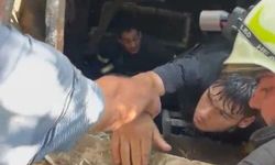 Bahçede dolaşırken üzeri kapalı kuyuya düştü