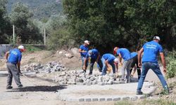 Bozdoğan Belediyesi Eymir Mahallesi'nde parke taşı döşeme çalışması tamamlandı