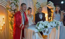 Çan'da muhtar baba, oğlunun nikahını kıydı
