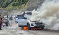 Cip Bolu Dağı Tüneli girişinde alev topuna döndü