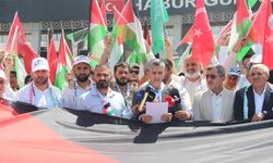 Habur Sınır Kapısı'nda Irak'ta bekletilen 'Filistin Konvoyu' için basın açıklaması düzenlendi