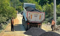 Kaynaşlı'da heyelan bölgesindeki yol yenilendi
