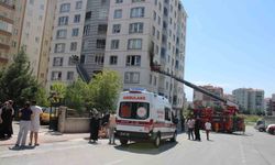 Kayseri'de 9 katlı binada yangın çıktı: 1'i çocuk 3 kişi mahsur kaldı