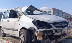 Konya'da devrilen otomobildeki 4 kişi yaralandı