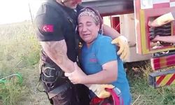Kuyuya düşen ineği itfaiye kurtardı, sahibi ekiplere sarılıp gözyaşı döktü