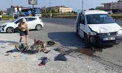 Motosiklettekileri metrelerce savuran kaza kamerada
