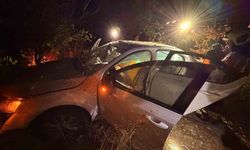 Refüje uçan otomobildeki 3 kişi yaralandı