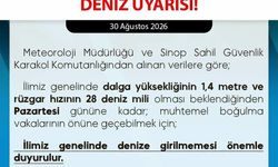 Sinop'ta denize girilmemesi uyarısı