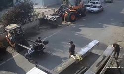 Tekirdağ'da pes dedirten kaza: Motosikletli forkliftin demir ayaklarına çarptı