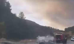 Bursa'da otomobil alevlere teslim oldu