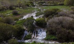 Erzincan'da mevsimsel su kaynağı doğal traverten oluşturuyor