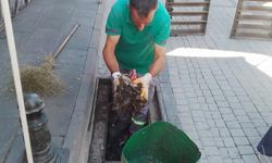 Germencik'te yağış sezonu öncesi mazgallar temizleniyor