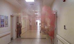 Hastanede gerçeği aratmayan yangın tatbikatı