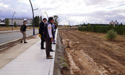 Kampüs yerleşkesindeki çalışmalar Rektör Çakmak tarafından incelendi