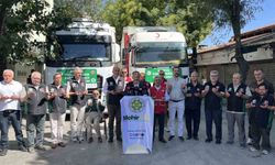 Konya'dan Suriye'ye toplu düğün yardım araçları uğurlandı