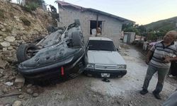 Mahalleliyi korkutan yokuşta 3 ayda 2 araç evin bahçesine uçtu