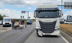 Manisa'da sepetli motosiklet tırla çarpıştı: 1 ölü