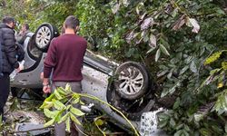 Ordu'da kontrolden çıkan otomobil devrildi: 1 yaralı