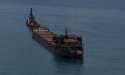 Savaşın izlerini taşıyan VOLGA-4007 isimli gemi Trabzon açıklarında