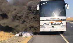 Siverek'te yolcu otobüsü alevlere teslim oldu: Faciadan dönüldü
