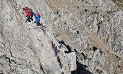 Türkiye'de tek Kemaliye'de bulunan 'Via Ferrata' parkuru adrenalin tutkunlarının rotası oldu