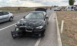 Babaeski'de iki otomobil çarpıştı: 1 yaralı
