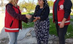 Besni'de yaşlılara fidan dağıtıldı