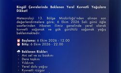 Bingöl için kuvvetli yağış uyarısı