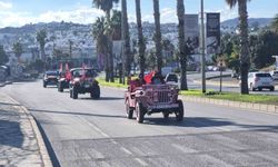 Bodrum'da arazi araçlarıyla bayram kutlaması