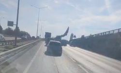 Dev rüzgar türbini kanadı trafiği yavaşlattı