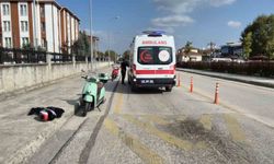 Düzce'de devrilen motosikletin sürücüsü yaralandı