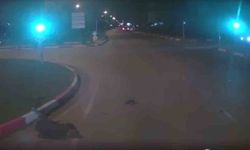 Elazığ'da kamyonun yayaya çarpma anı araç kamerasında