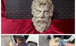 İzmir'de 2 bin yıllık Zeus mermer heykel başı ele geçirildi