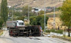 Malatya'da arı yüklü kamyon devrildi: 2 yaralı