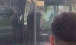 Şoförler arasında yol tartışması kamerada