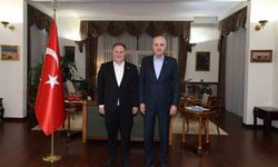 TBMM Başkanı Kurtulmuş, KKTC Cumhuriyet Meclisi Başkanı Öztürkler ile bir araya geldi