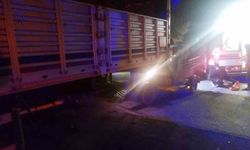 Üç tekerlekli motosiklet park halindeki yarı römorka çarptı: 1 yaralı
