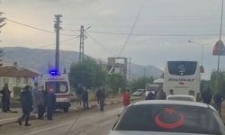 Yolcu otobüsü yayaya çarptı: 1 yaralı