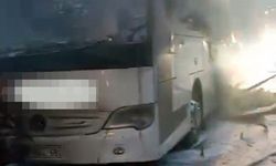 Yolcu otobüsünde yangın