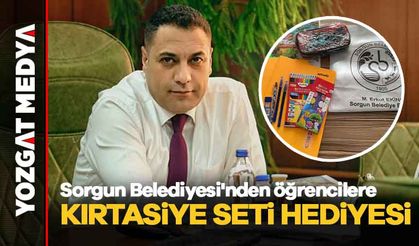 Sorgun Belediyesi'nden öğrencilere kırtasiye seti hediyesi