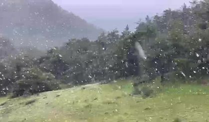 Akdağ'da Haziran ayına günler kala kar sürprizi