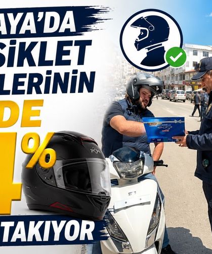 Sarıkaya'da Motosiklet Sürücülerinin Yüzde 94'ü Kask Takıyor